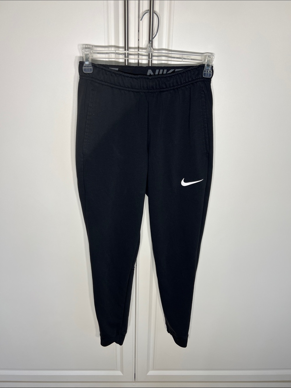 Nike Black Jogger Pants with White Swoosh